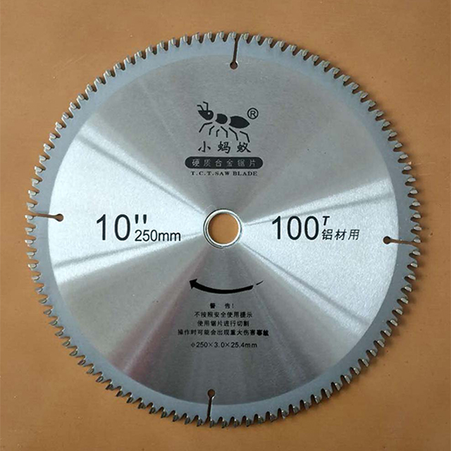 10 polegadas 100 dentes tct alumínio cortando lâmina de serra circular